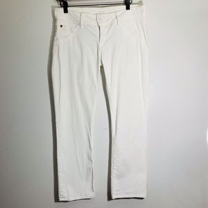 Hudson Pocket Cropped White Jeans 29